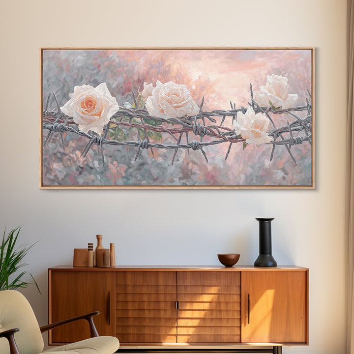 Thorns Of Grace, Framed Canvas Print, Christian Art Canvas, Christian Wall Art, Christian Decor, Christian Art Painting, Subtle Christian A
