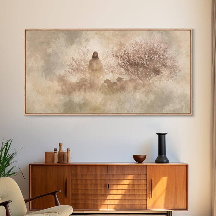 Shepherd Of Eternal Grace – Framed Canvas Print – Christian Wall Art – Jesus Art – Christian Decor – Christmas Art – Christian Gift Ideas