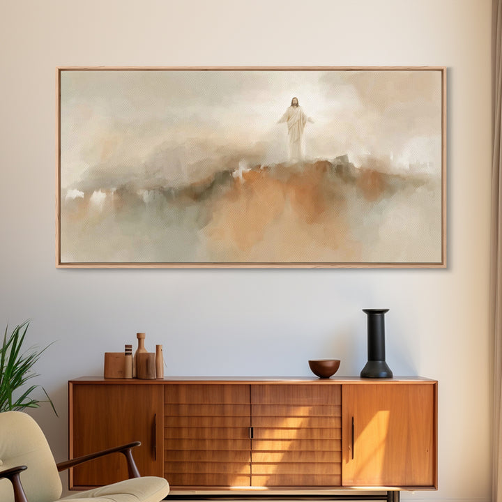 Radiance Of The Savior – Framed Canvas Print – Christian Wall Art – Large Jesus Painting – Christian Christmas Decor – Christian Art Canvas