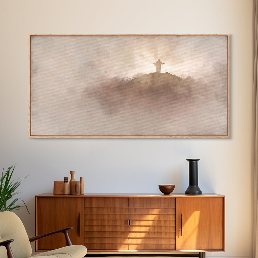 Heaven’s Gentle Calling – Framed Canvas Print – Christian Painting – Jesus Art Print – Christian Christmas Art – Subtle Christian Art – Chr