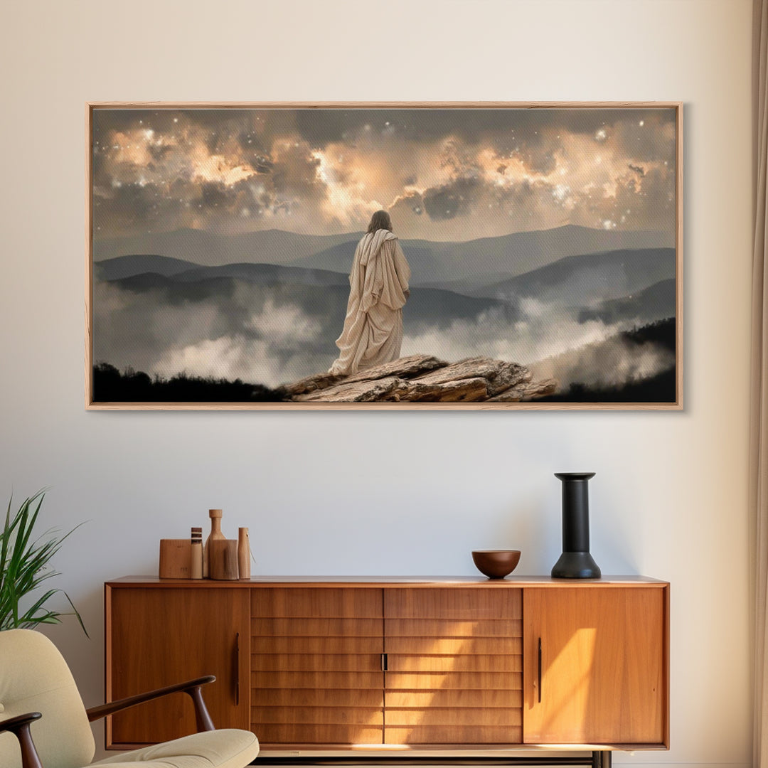 Guidance In Stillness – Framed Canvas Print – Christian Wall Art – Modern Jesus Art – Christian Christmas Decor – Christian Art Canvas – Ch