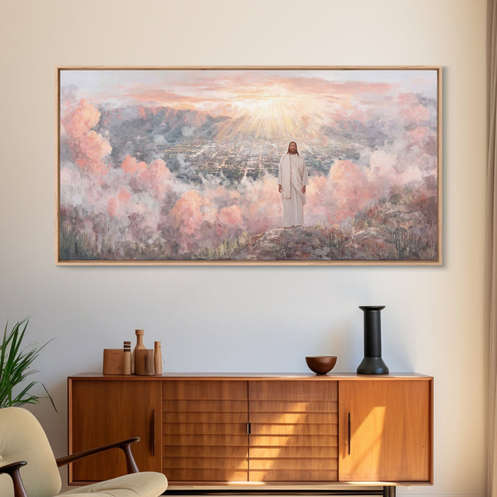 City Of Heavenly Light – Framed Canvas Print – Christian Wall Art – Jesus Canvas Art – Christian Christmas Art – Modern Christian Art – Chr