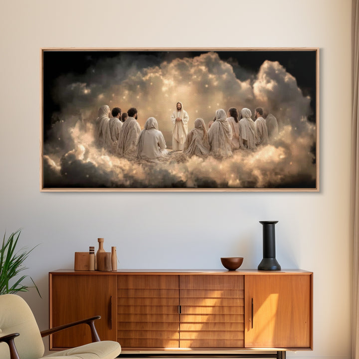 Circle Of Light – Framed Canvas Print – Christian Art Canvas – Jesus Wall Art – Modern Christian Art – Christian Decor – Large Christian Pa