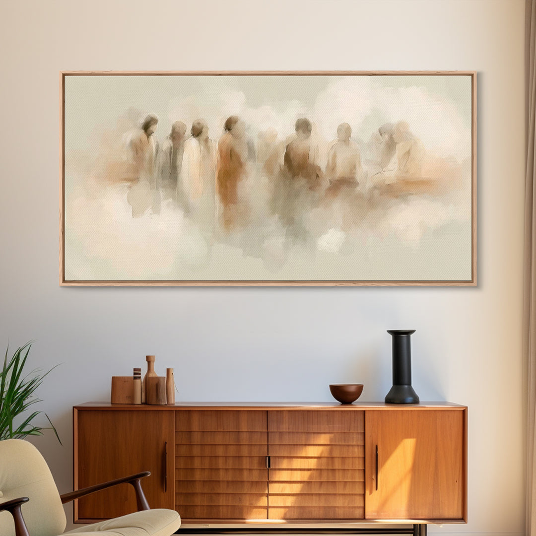 Glory In Gathering – Framed Canvas Print – Christian Wall Art – Jesus Canvas Art – Christian Decoration – Modern Christian Painting – Chris