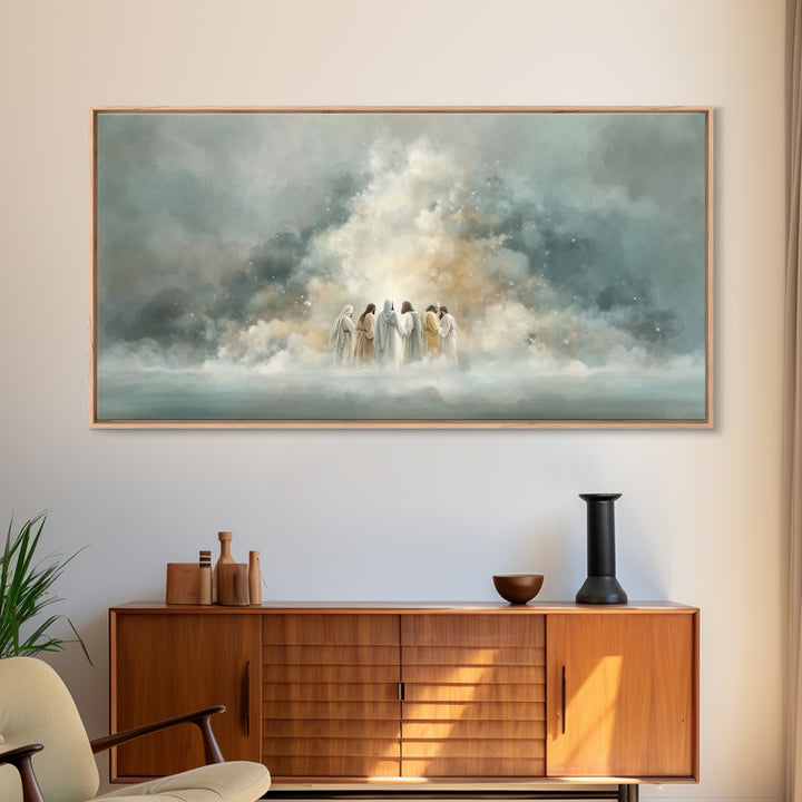 Cloudborne Fellowship – Framed Canvas Print – Christian Art Print – Minimalist Christian Art – Christian Wall Art – Subtle Christian Painti