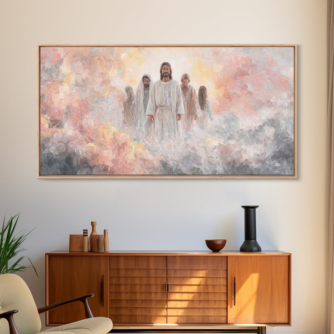 Sacred Assembly – Framed Canvas Print – Christian Art Canvas – Jesus Painting – Christian Art Work – Modern Christian Art – Large Christian