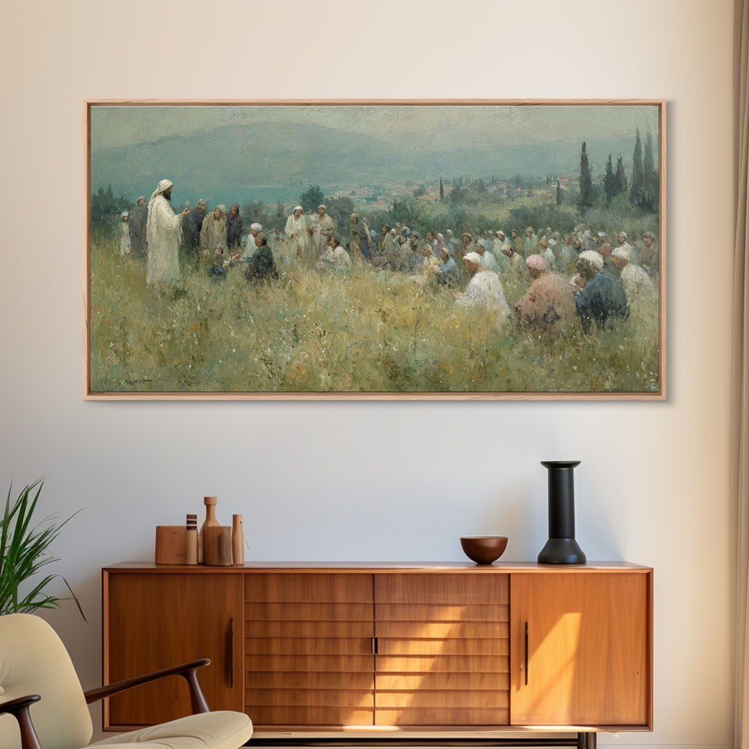 Teachings Of Peace – Framed Canvas Print – Christian Art Canvas – Christian Wall Art – Jesus Painting – Christian Decor – Modern Christian
