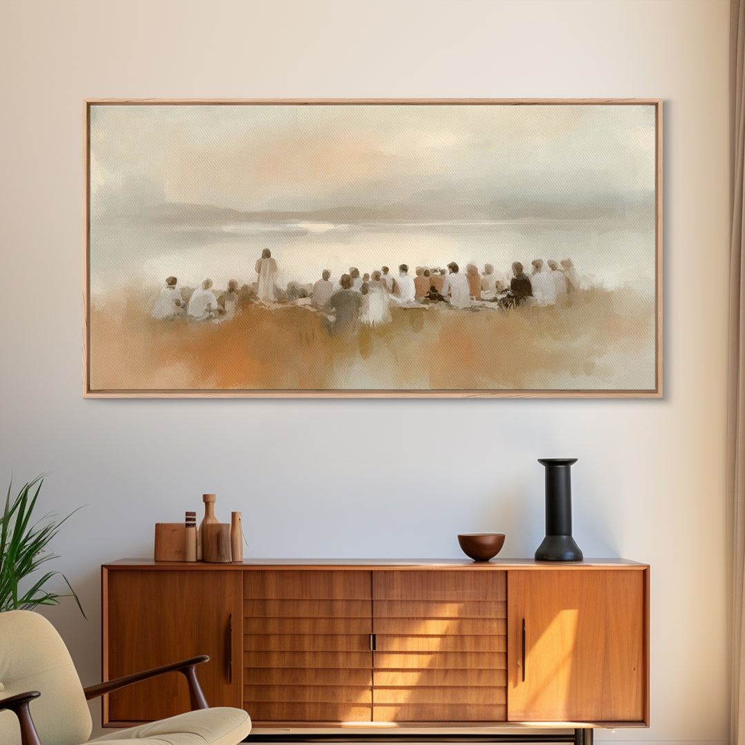 Fields Of Blessing – Framed Canvas Print – Christian Art Print – Christian Wall Art – Jesus Painting – Vintage Christian Art – Christian Ch