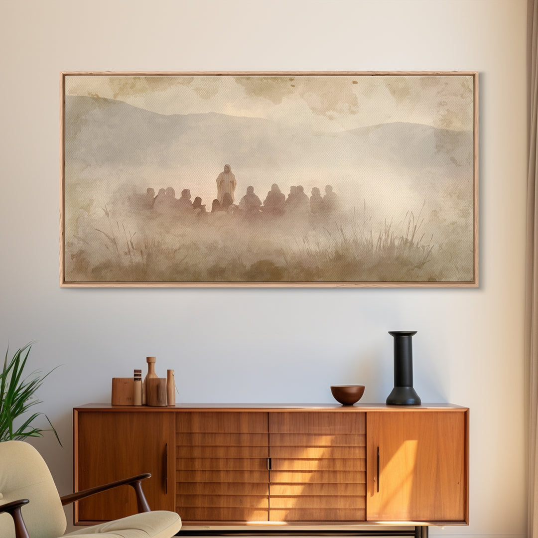 Grace In The Mist – Framed Canvas Print – Christian Wall Art – Subtle Christian Art – Jesus Painting – Christian Art Canvas – Christmas Wal