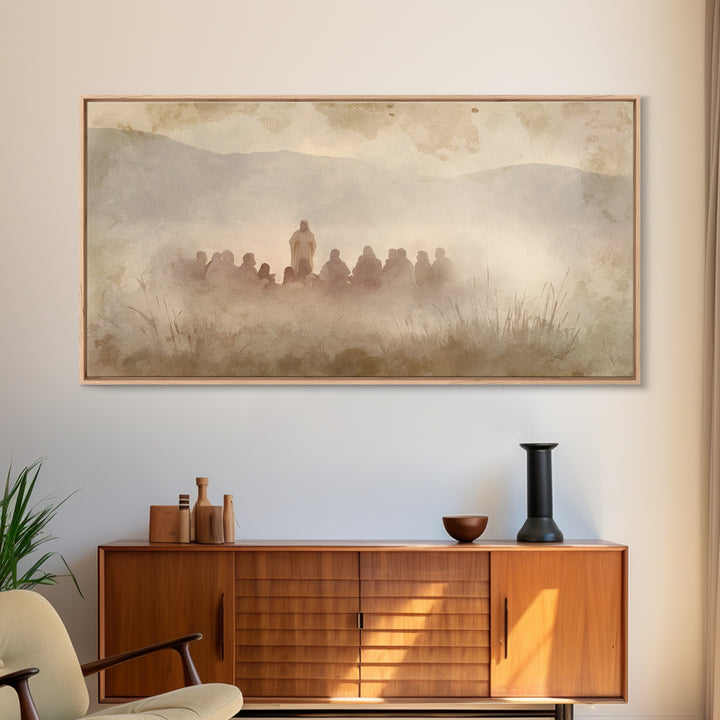 Grace In The Mist – Framed Canvas Print – Christian Wall Art – Subtle Christian Art – Jesus Painting – Christian Art Canvas – Christmas Wal