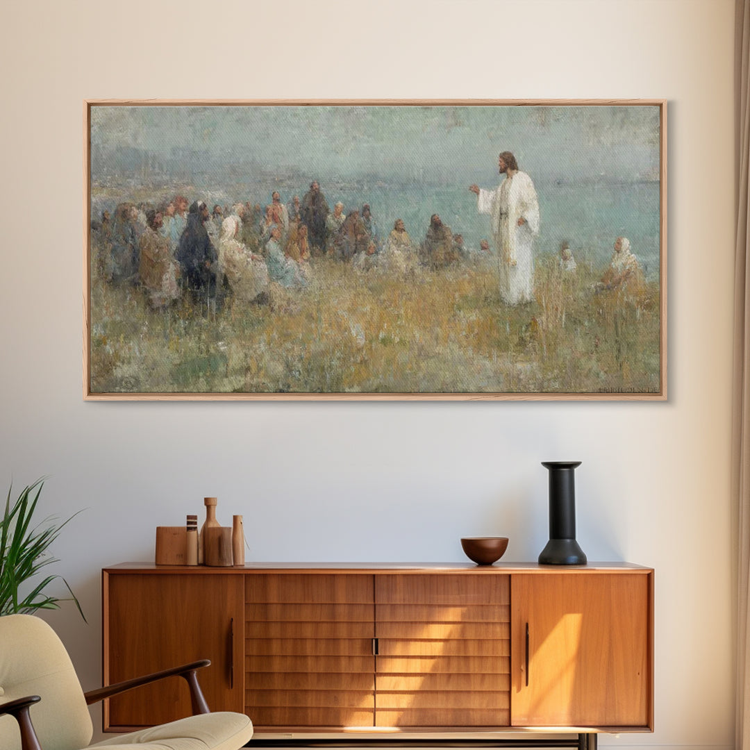 Horizon Of Grace – Framed Canvas Print – Christian Wall Art – Christian Art Work – Jesus Painting – Large Christian Art – Christian Christm