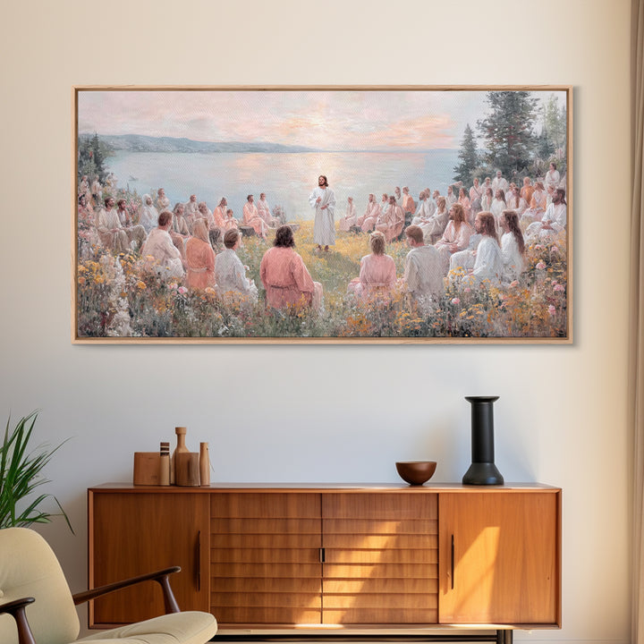 Garden Of Teaching – Framed Canvas Print – Christian Wall Art – Jesus Painting – Christian Art Canvas – Modern Christian Art – Christian Gi