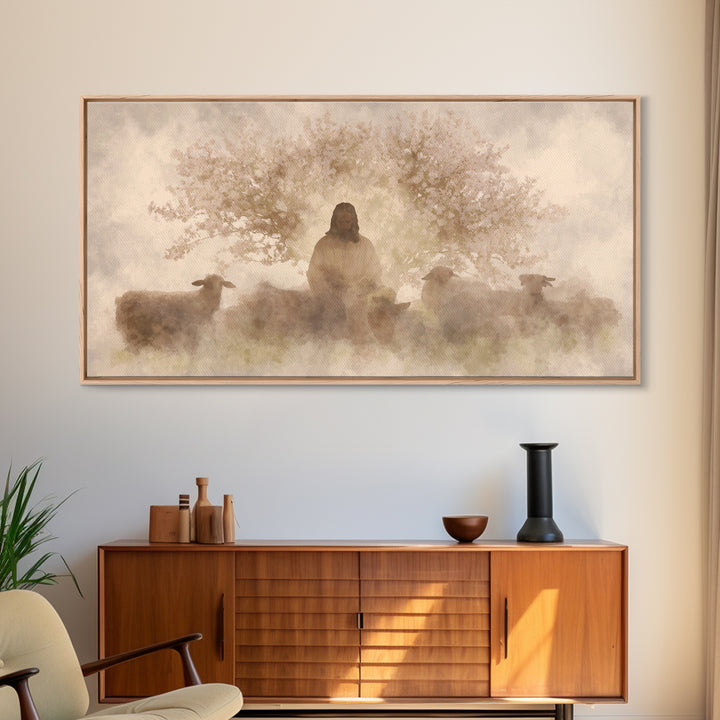 Grace In Bloom – Framed Canvas Print – Christian Wall Art – Christian Art Canvas – Jesus Painting – Subtle Christian Art – Christian Christ