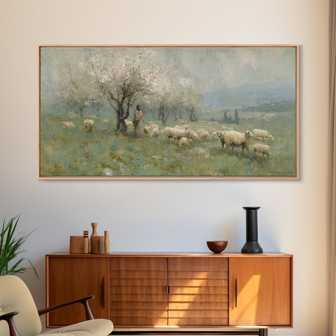 Valley Of Guidance – Framed Canvas Print – Christian Wall Art – Christian Art Canvas – Jesus Painting – Vintage Christian Art – Christian D