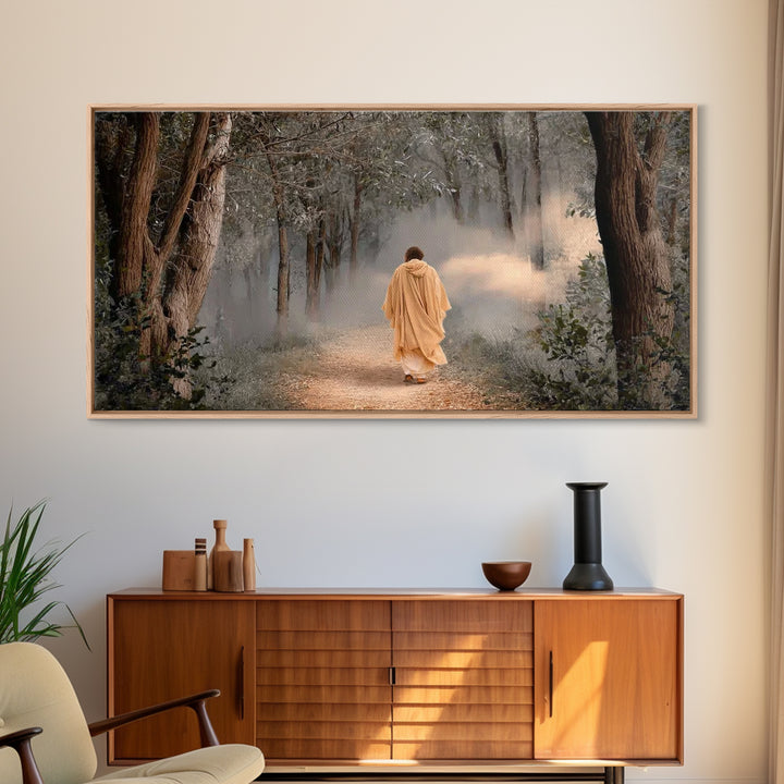 Walk Of Grace – Framed Canvas Print – Christian Wall Art – Christian Art Work – Jesus Painting – Modern Christian Art – Christian Decoratio