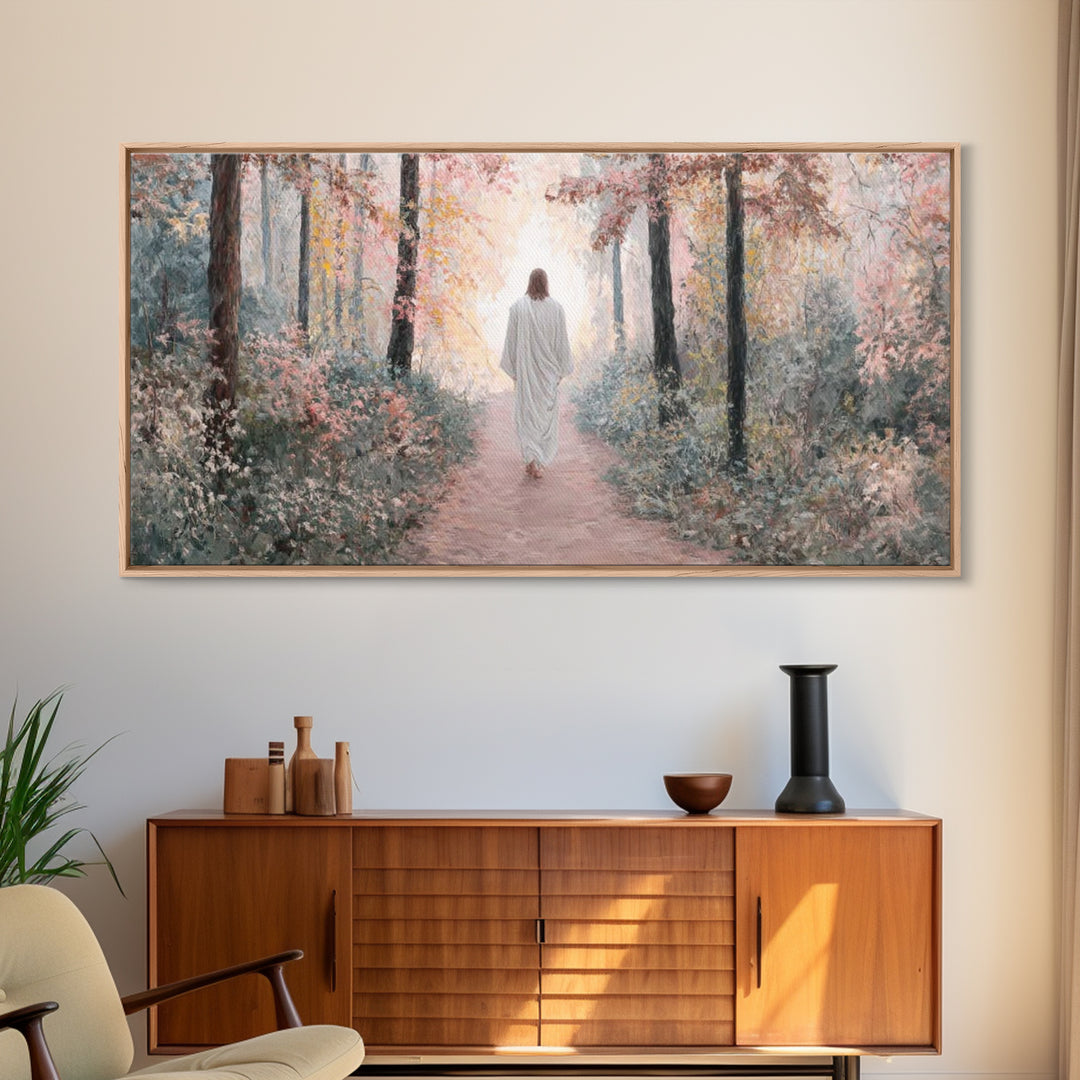 Autumn Journey – Framed Canvas Print – Christian Art Canvas – Christian Painting – Jesus Painting – Christian Wall Art – Modern Christian A
