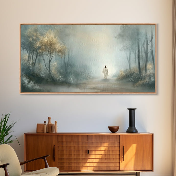 Misty Calling – Framed Canvas Print – Christian Wall Art – Christian Art Canvas – Jesus Painting – Moody Christian Art – Christian Art Work