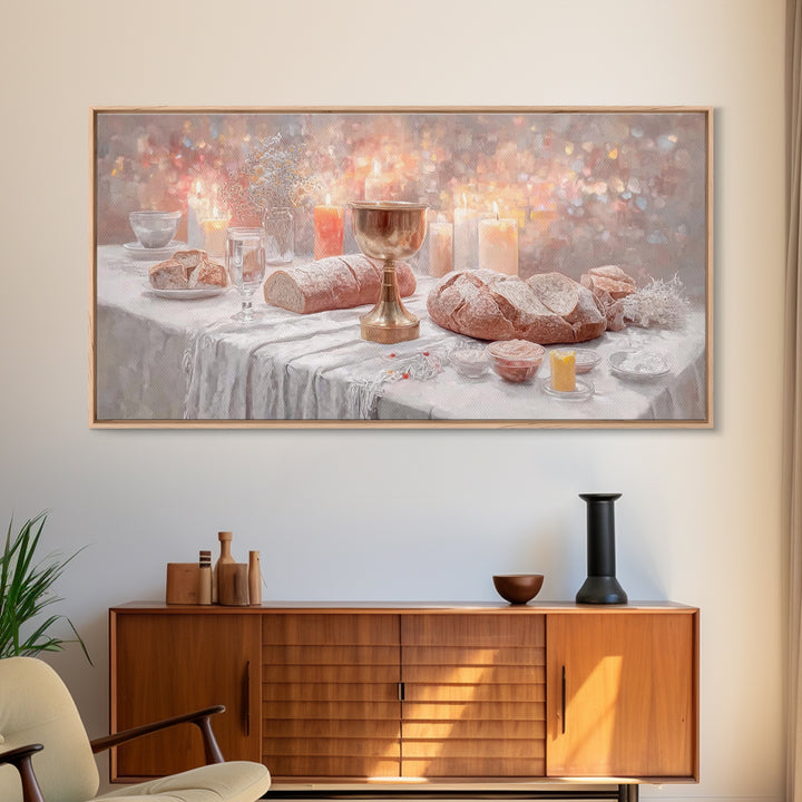 Table Of Grace, Framed Canvas Print, Christian Art Canvas, Christian Wall Art, Christian Painting, Christmas Wall Art, Christian Decor For