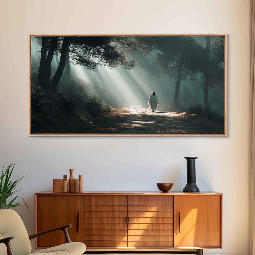 Sacred Silence – Framed Canvas Print – Christian Art Canvas – Christian Wall Art – Jesus Painting – Christian Art Work – Minimalist Christi