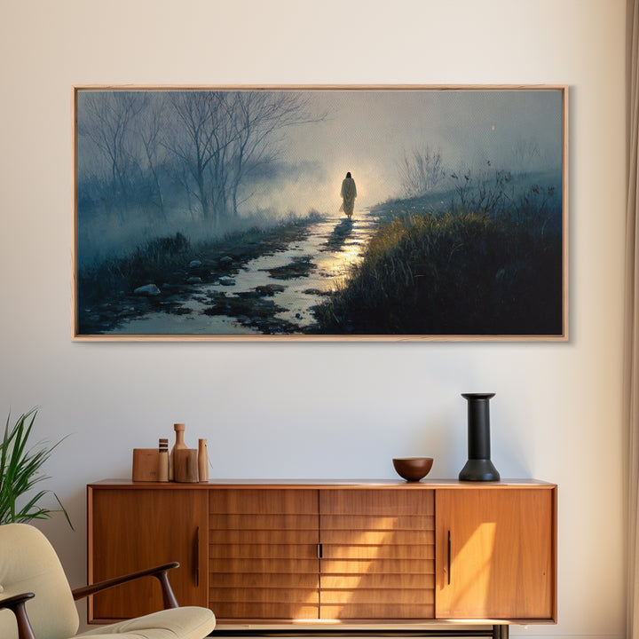 Winter’s Gentle Way, Framed Canvas Print, Christian Art Canvas, Christian Wall Art, Jesus Painting, Christian Art Gift