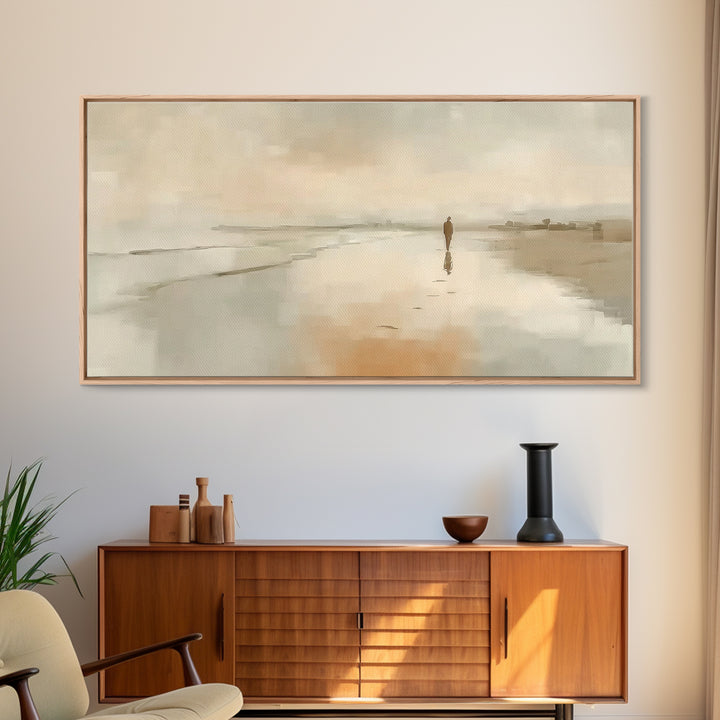 Silent Footsteps – Framed Canvas Print – Christian Art Print – Jesus Painting – Christian Wall Art – Modern Christian Art – Christmas Wall