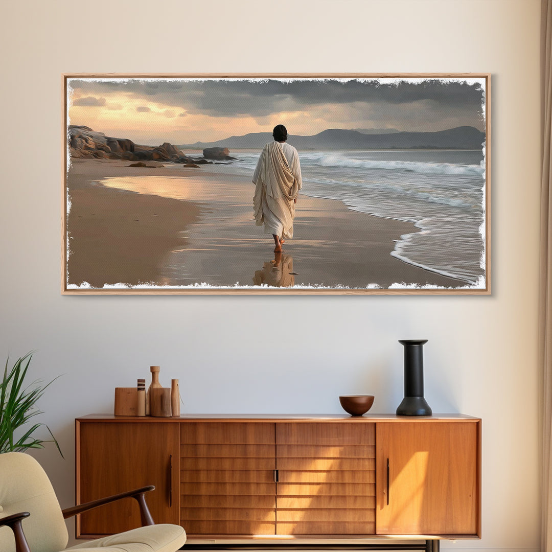 Sacred Journey – Framed Canvas Print – Jesus Painting – Christian Wall Art – Christian Art Canvas – Vintage Christian Art – Christmas Art