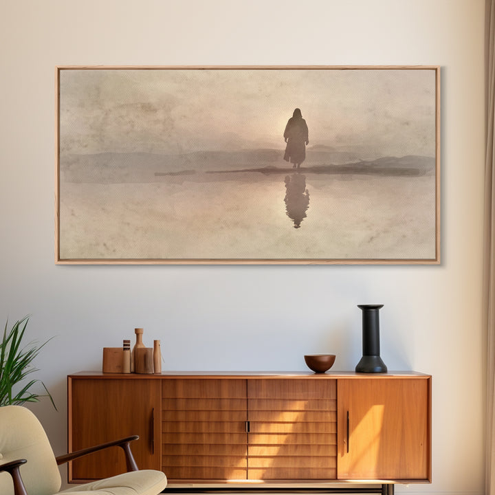 Desert Dawn – Framed Canvas Print – Christian Wall Art – Christian Art Canvas – Jesus Painting – Modern Christian Art – Christmas Art Print