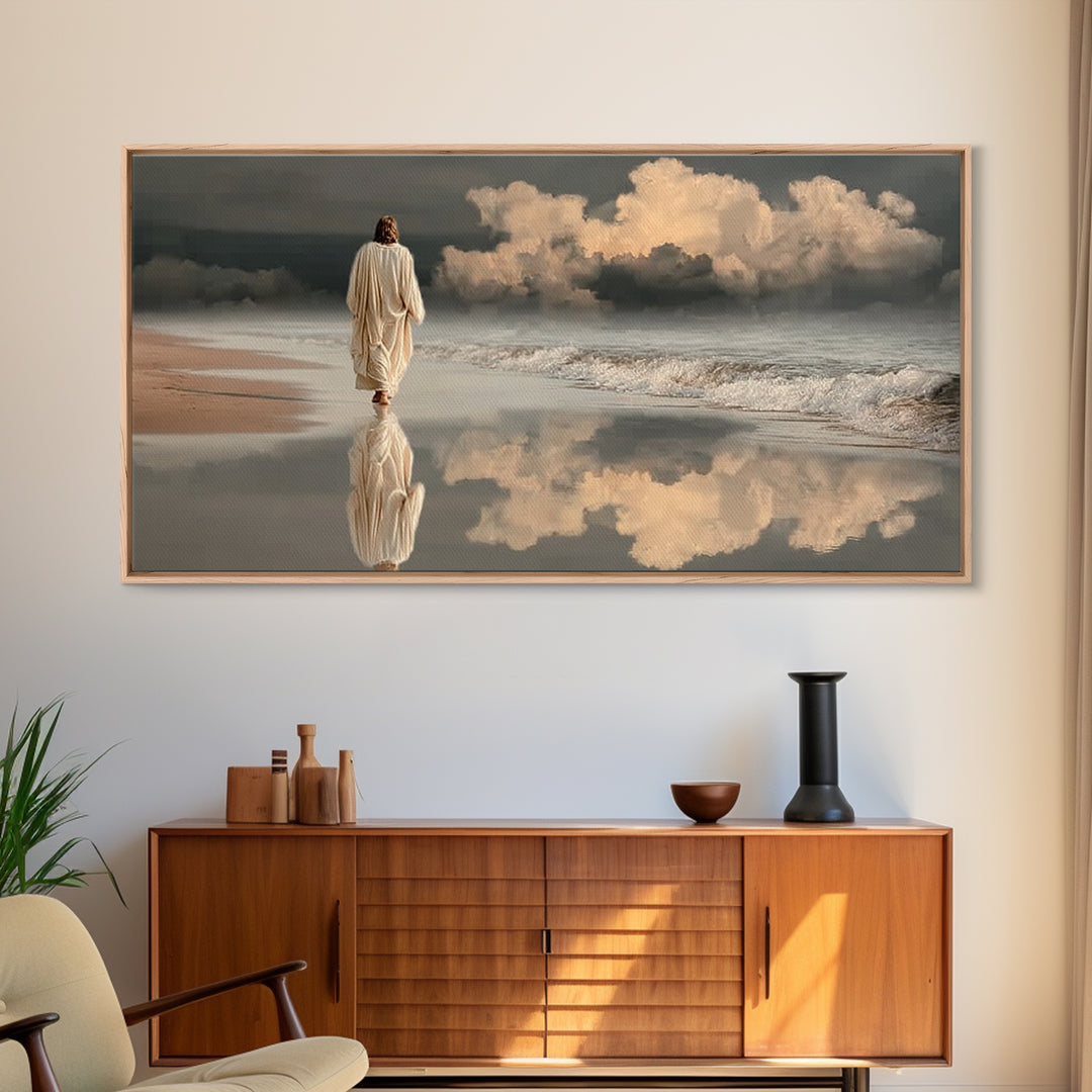 Stormlight Path – Framed Canvas Print – Christian Wall Art – Jesus Painting – Christian Art Canvas – Moody Christian Art – Christian Decora