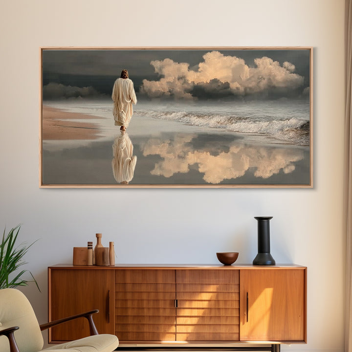 Stormlight Path – Framed Canvas Print – Christian Wall Art – Jesus Painting – Christian Art Canvas – Moody Christian Art – Christian Decora