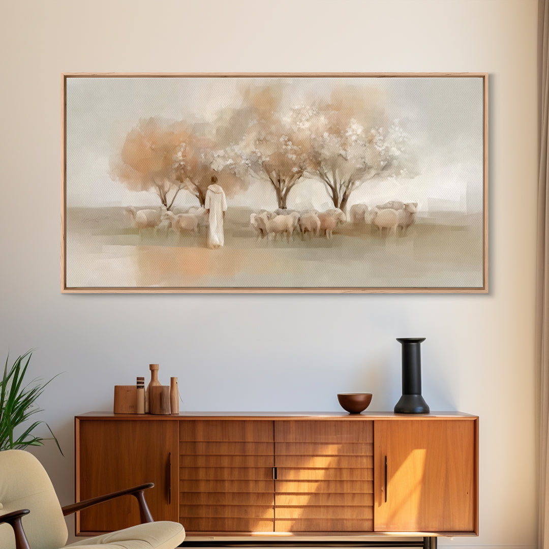 Pasture Bloom – Framed Canvas Print – Christian Wall Art – Christian Art Canvas – Christian Painting – Subtle Christian Paintings – Christi