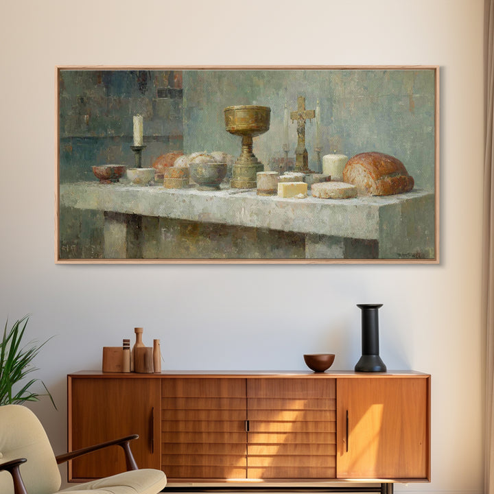 Sanctuary Offering, Framed Canvas Print, Christian Wall Art, Christian Art Canvas, Moody Christian Art, Christian Painting, Christian Chris