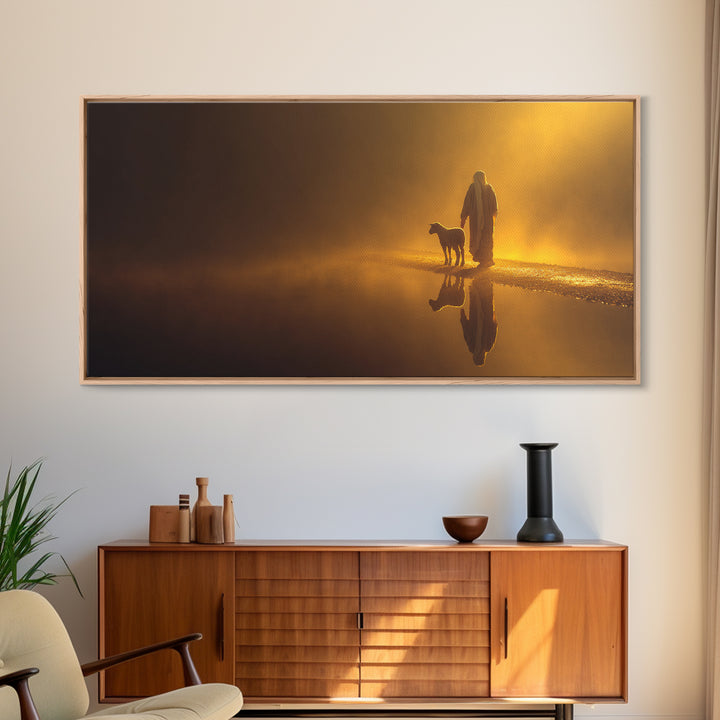 Serenity Of Faith, Framed Canvas Print, Christian Decor, Jesus Painting, Christian Art Canvas, Christian Wall Art, Christmas Art