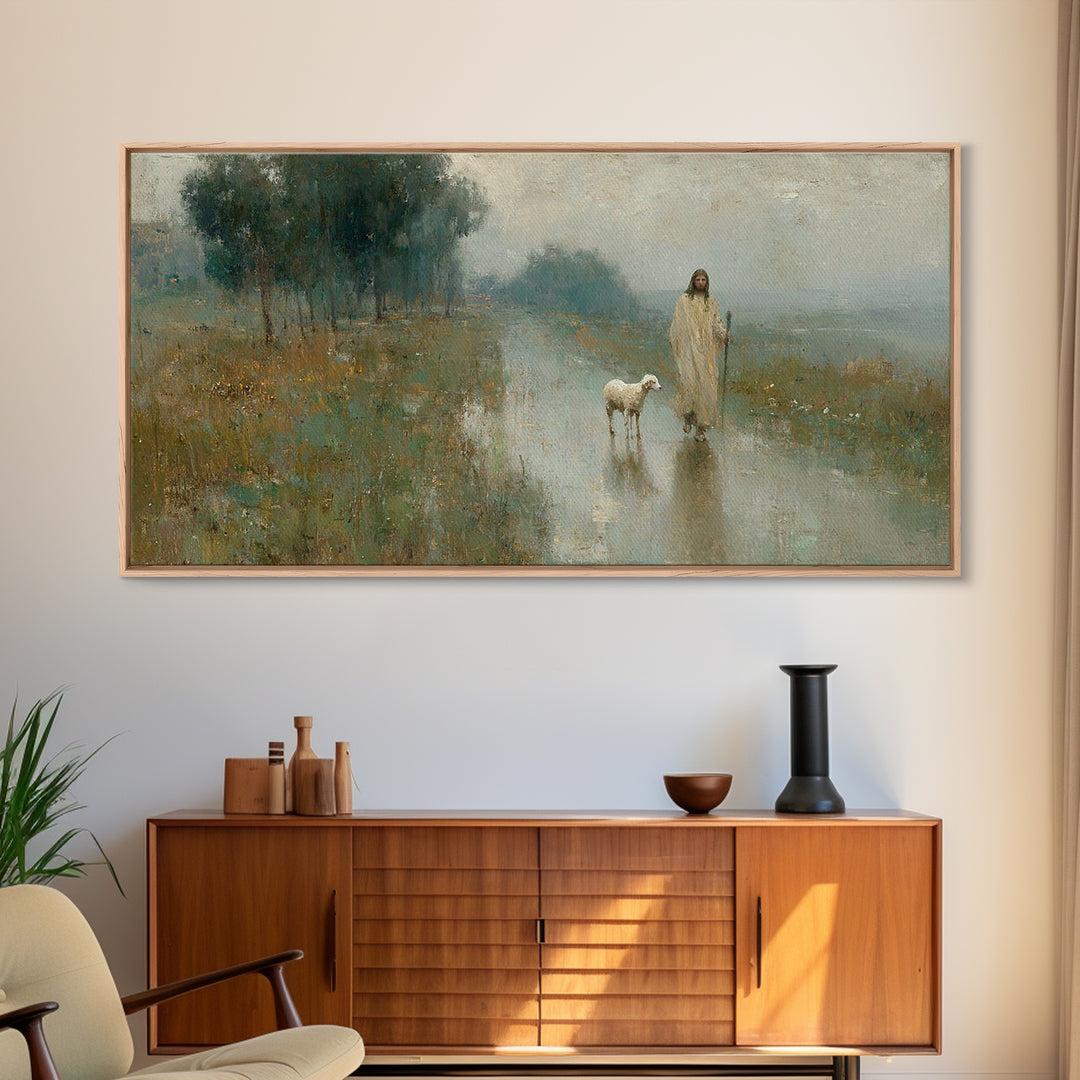 Morning Path Grace – Framed Canvas Print – Christian Wall Art – Jesus Painting – Christian Art Canvas – Christian Decor – Christian Art