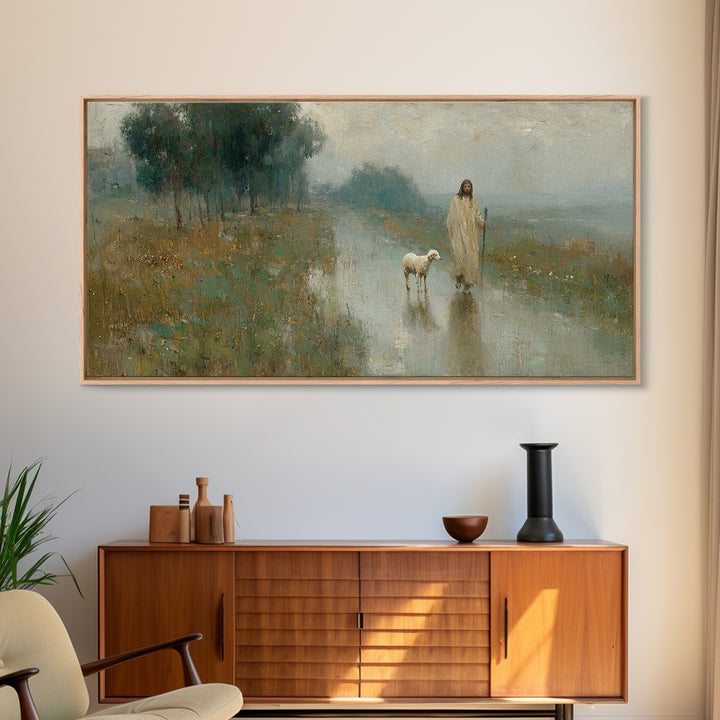 Morning Path Grace – Framed Canvas Print – Christian Wall Art – Jesus Painting – Christian Art Canvas – Christian Decor – Christian Art