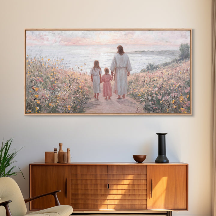 Soft Horizon Faith, Framed Canvas Print, Christian Art Canvas, Christian Wall Art, Christian Decor, Jesus Painting, Christian Art