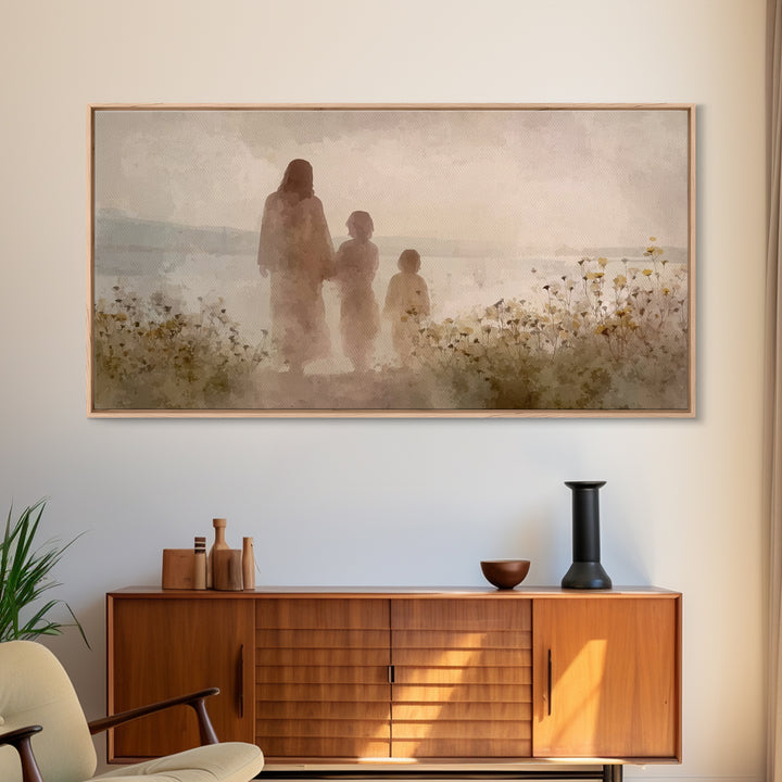 Blossoms By The Sea | Framed Canvas Print | Christian Decor | Christian Art Canvas | Jesus Painting | Christian Art | Christian Wall Art