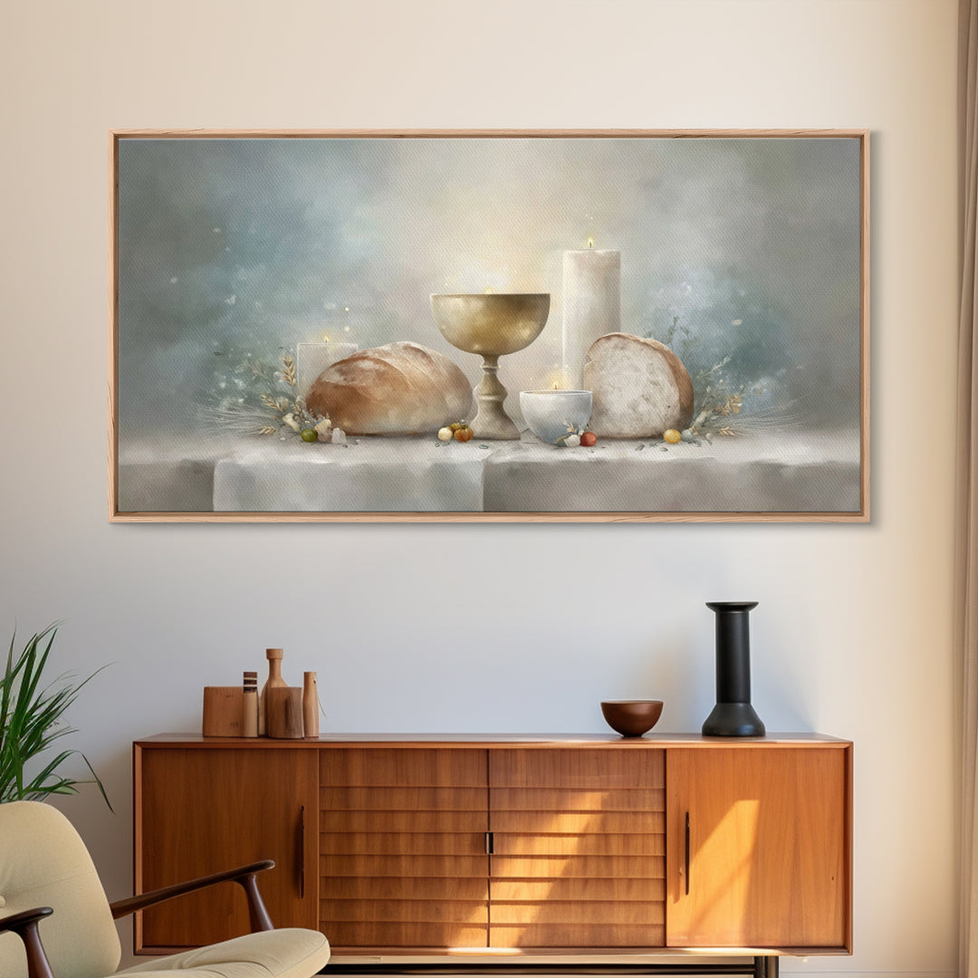 Holy Supper Glow | Framed Canvas Print | Christian Art Canvas | Christian Wall Art | Christmas Art Prints | Christian Christmas Decor | Chr