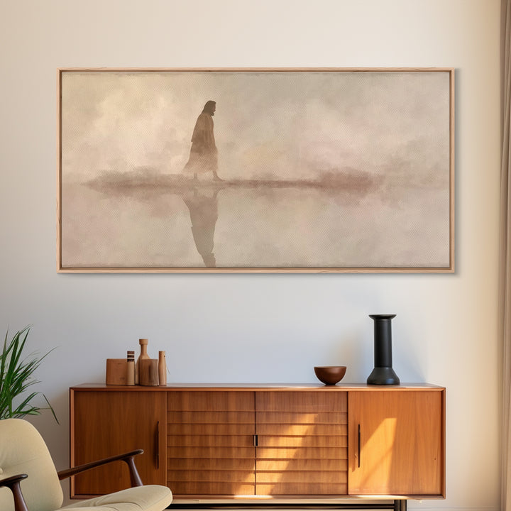 Desert Mist Peace, Framed Canvas Print, Christian Wall Art, Jesus Painting, Christian Art Canvas, Christian Gift, Christian Christmas Art