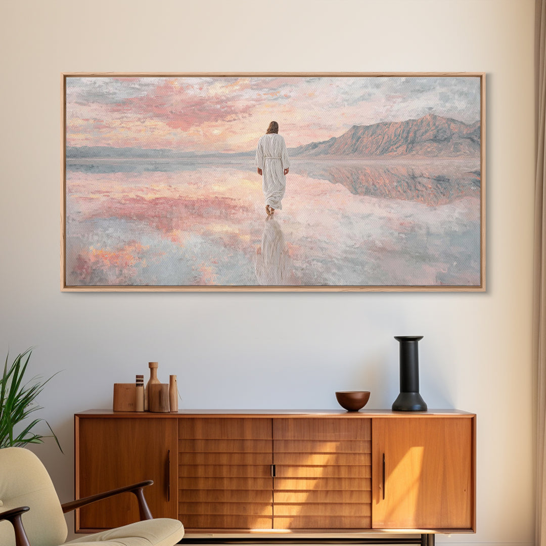 Twilight Grace Walk – Framed Canvas Print – Christian Wall Art – Christian Art Canvas – Jesus Painting – Christian Gift – Christian Christm