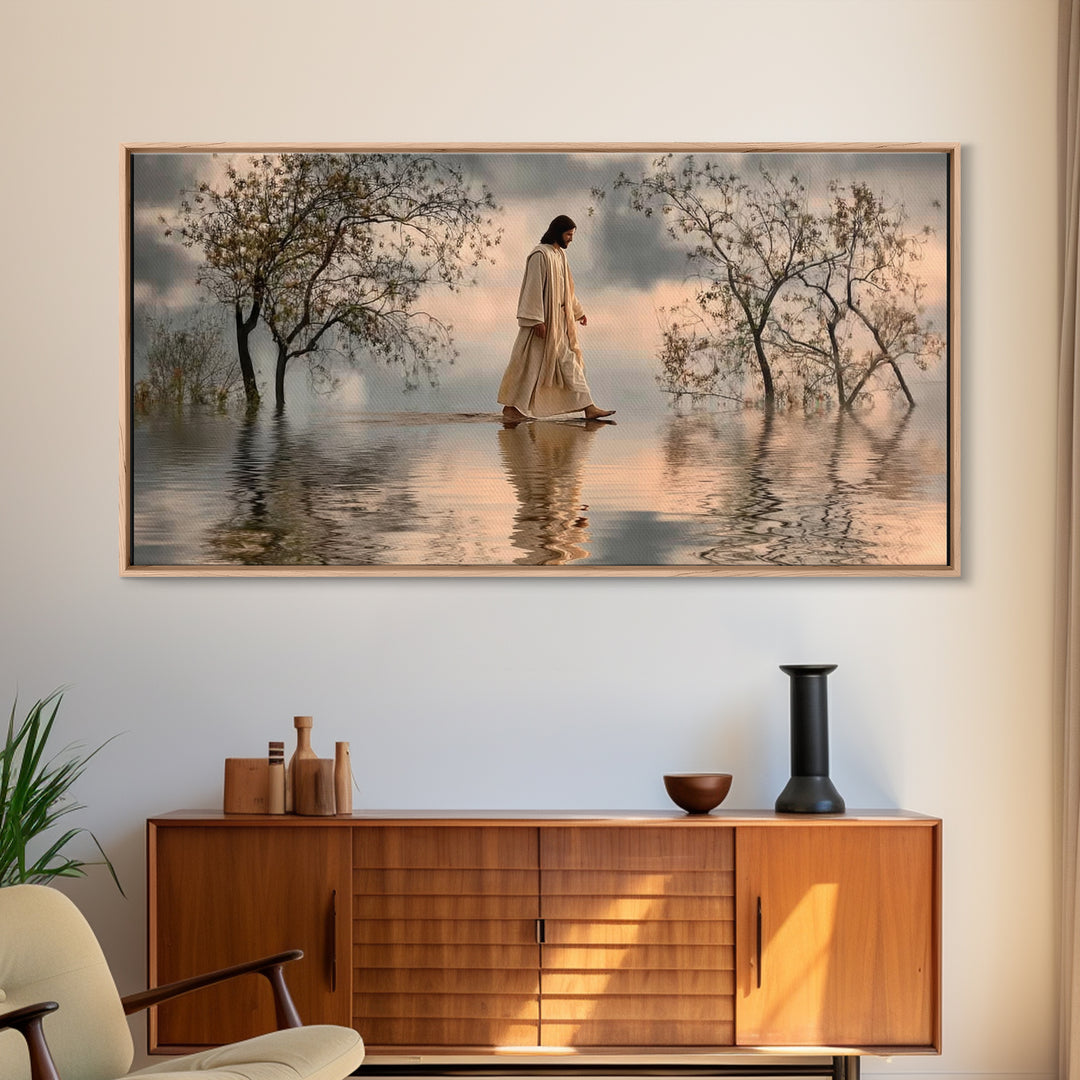Twilight Shepherd Peace – Framed Canvas Print – Christian Christmas Art – Christmas Art – Christian Wall Art – Jesus Painting – Christian A