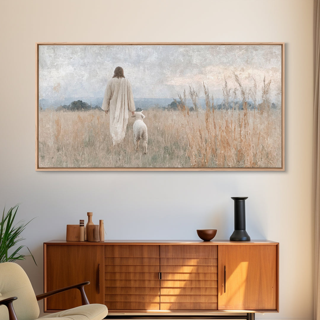 Quiet Shepherd Path – Framed Canvas Print – Christian Wall Art – Jesus Painting – Christian Art Canvas – Christian Christmas Art – Faith Ar