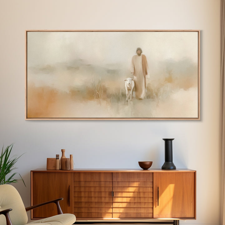Morning Hope Walk – Framed Canvas Print – Christian Art Canvas – Jesus Christmas Art – Christian Paintings – Christian Wall Art – Grace