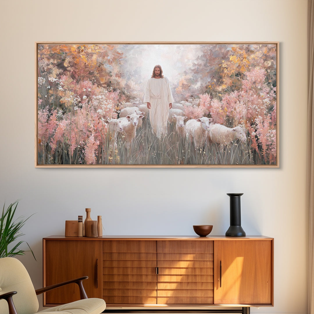 Garden Of Light – Framed Canvas Print – Christian Art Canvas – Christian Painting – Jesus Art Print – Christian Christmas Art – Christian D