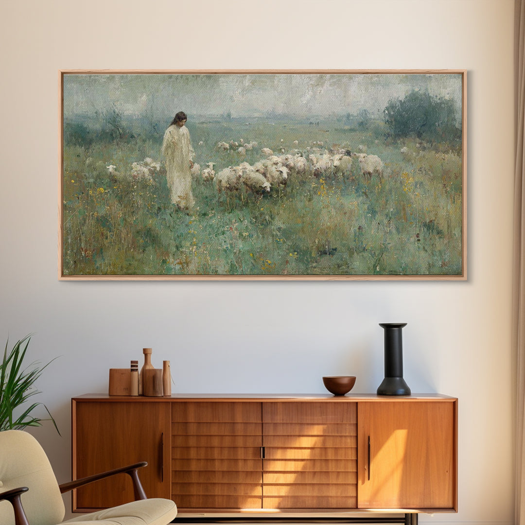 Fields Of Mercy, Framed Canvas Print, Christian Art Canvas, Christian Wall Art, Jesus Painting, Christian Art Print, Christian Gift, Christ