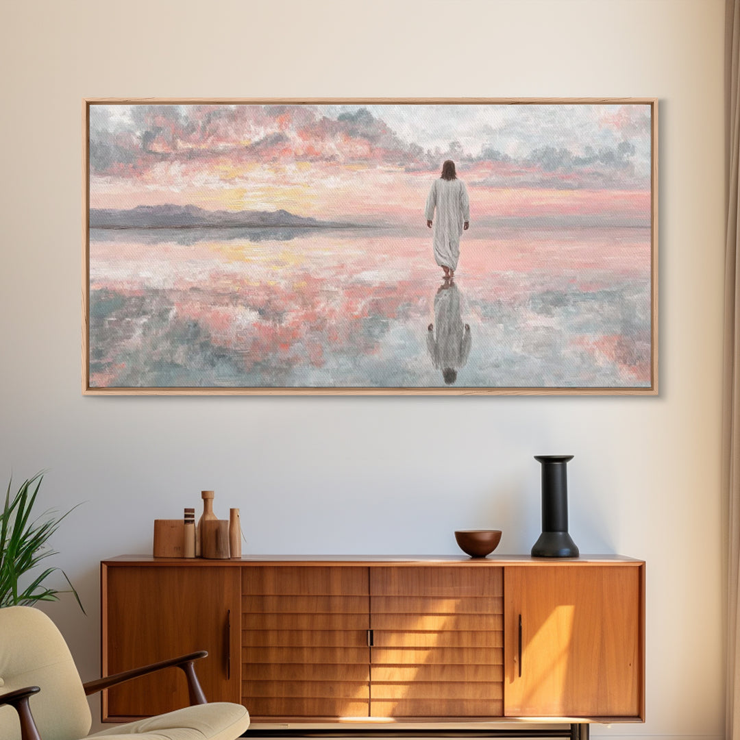 Walking In Glory | Framed Canvas Print | Christian Art Canvas | Jesus Painting | Christian Wall Art | Christian Gift | Christmas Art