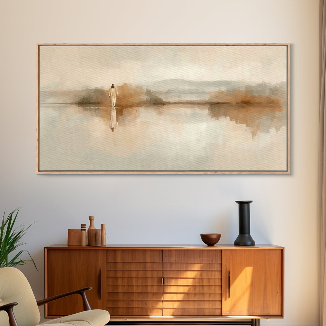 Quiet Horizon - Framed Canvas Print - Christian Art Print - Jesus Art Canvas - Christmas Decor - Christian Wall Art - Sacred Art - Holiday