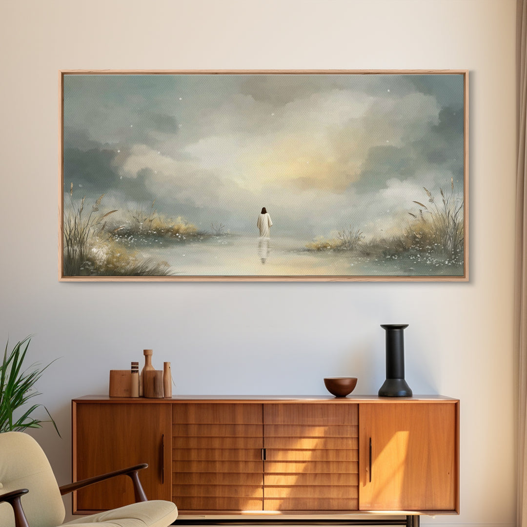 Heavenly Path | Framed Canvas Print | Christian Wall Art | Jesus Painting | Christmas Art | Christian Decor | Large Christian Art | Faith A