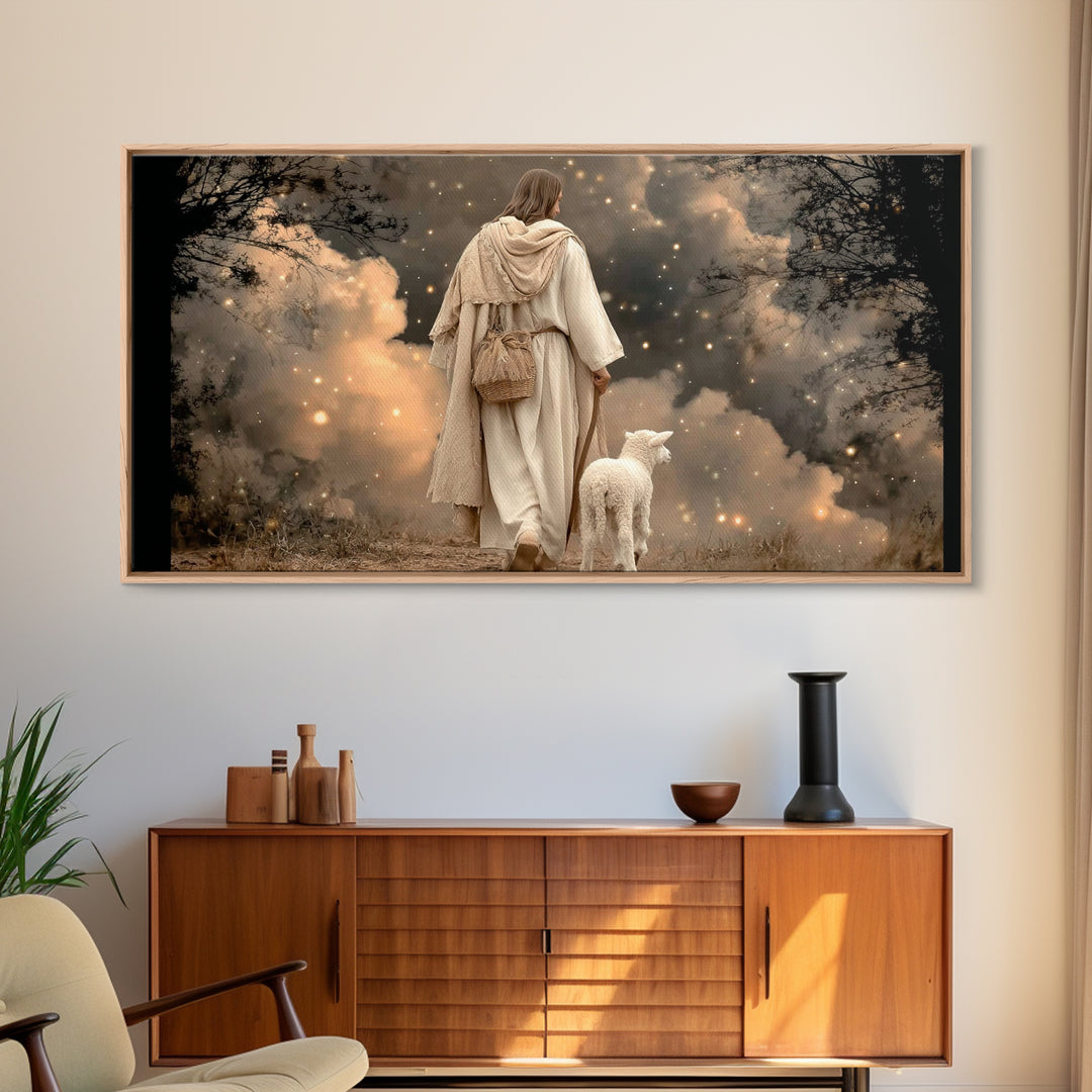 Starfield Journey, Framed Canvas Print, Christian Wall Art, Jesus Painting, Christian Art Canvas, Christmas Art Prints, Christian Gift Idea