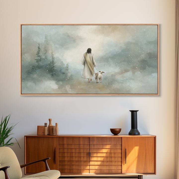 Heavenly Walk – Framed Canvas Print – Christian Art Canvas – Jesus Painting – Christian Wall Art – Christmas Art Work – Christian Decor