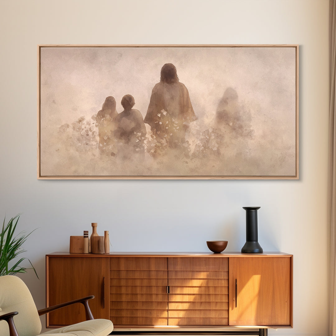 Silent Meadow Light – Framed Canvas Print – Christian Wall Art – Christian Art Canvas – Jesus Painting – Christmas Wall Art – Christian Gif